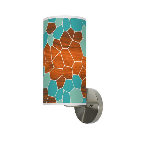 geode pattern printed shade column wall sconce
