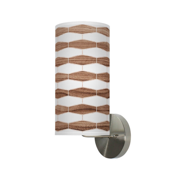 weave printed shade column wall sconce