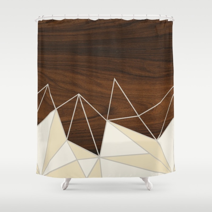facet in cream shower curtain