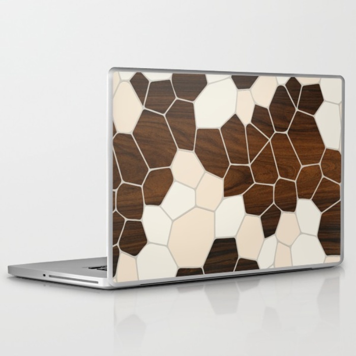 geode laptop and ipad skin in cream
