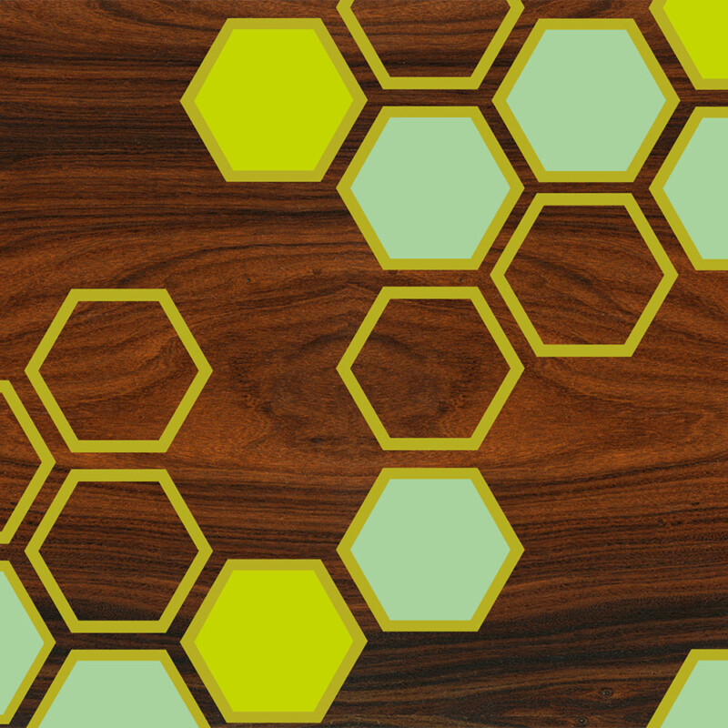 green honeycomb pattern geometric art print