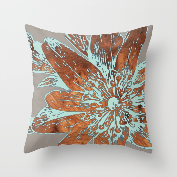 lily blue throw pillow