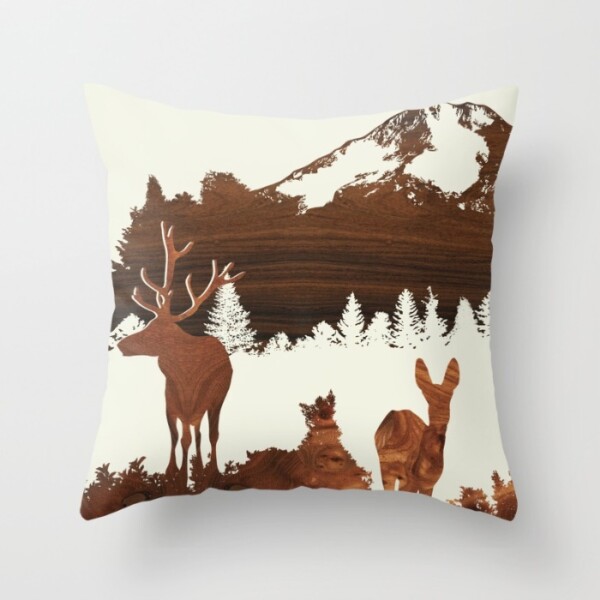 woodland design throw pillow - jefdesigns