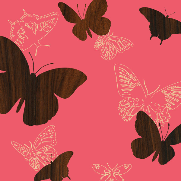 pink rose garden butterfly insects animal print