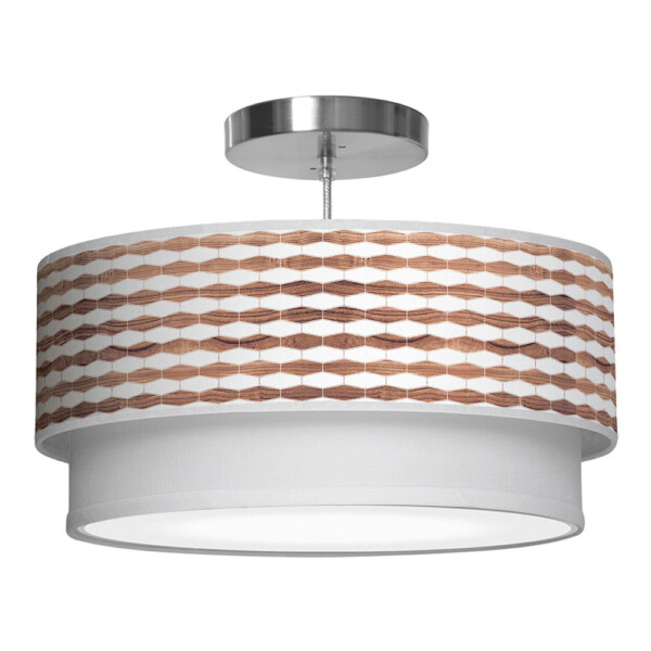 weave 3 double tier pendant walnut
