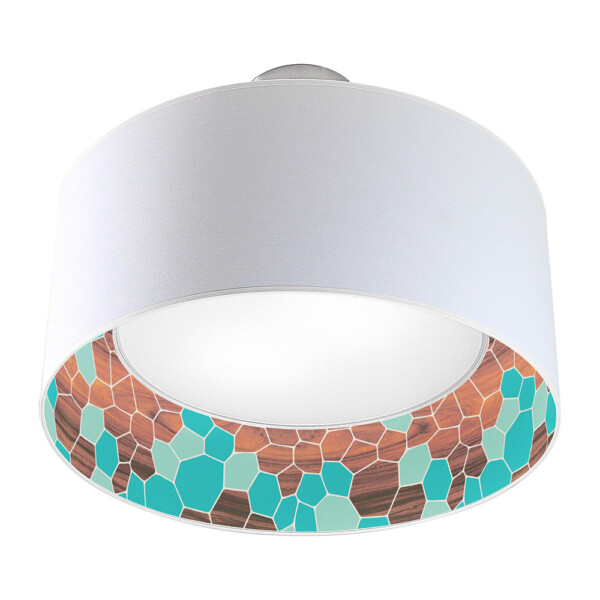 geode pattern printed drum shade nest pendant