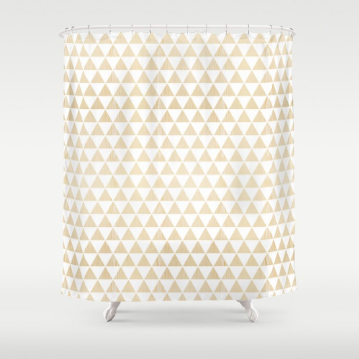 triangle white oak shower curtain