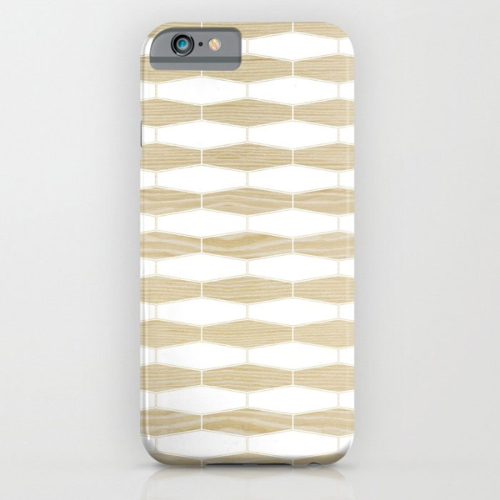 weave white oak pattern designer phone case