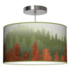 treescape printed shade drum pendant lamp green