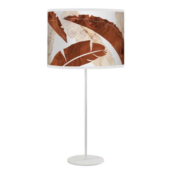 banana printed shade white tyler table lamp wood