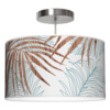 palm printed shade drum pendant lamp blue