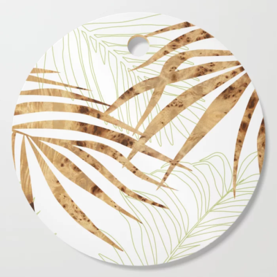 palm in wood cutting board