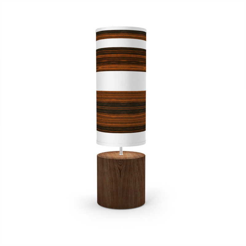 band ebony column table lamp