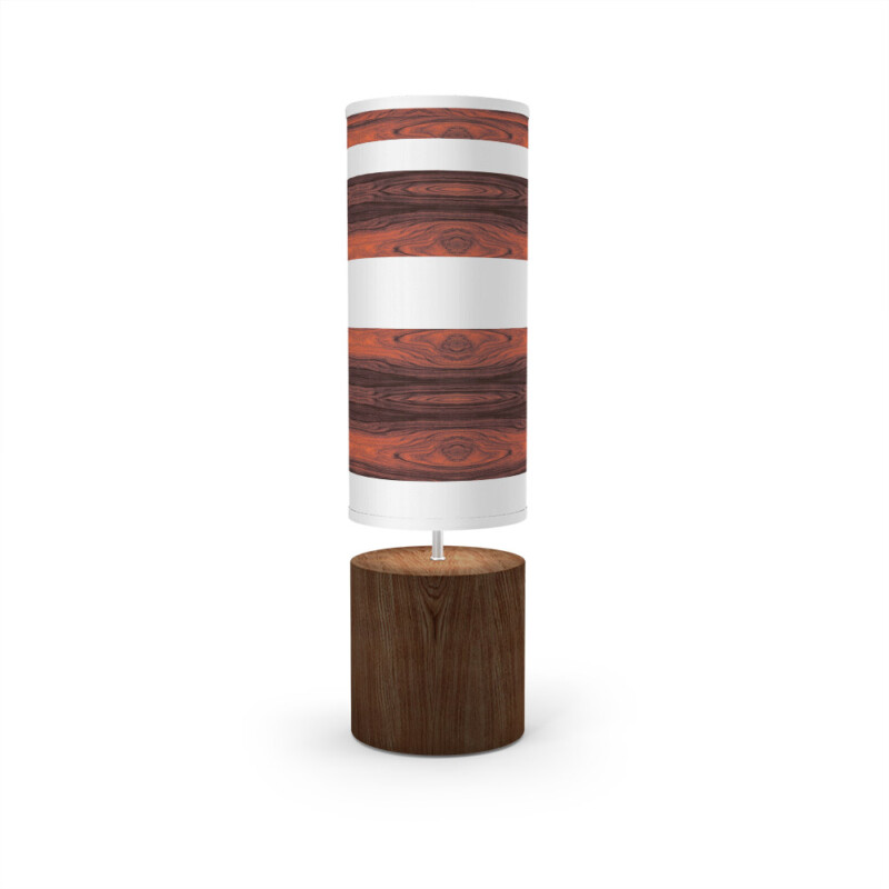 band rosewood column table lamp