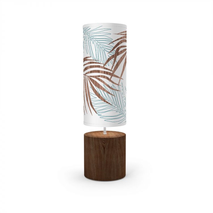 palm blue column table lamp