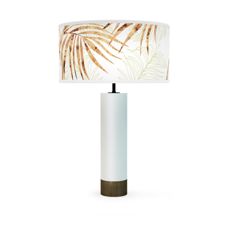 palm printed shade thad table lamp green white