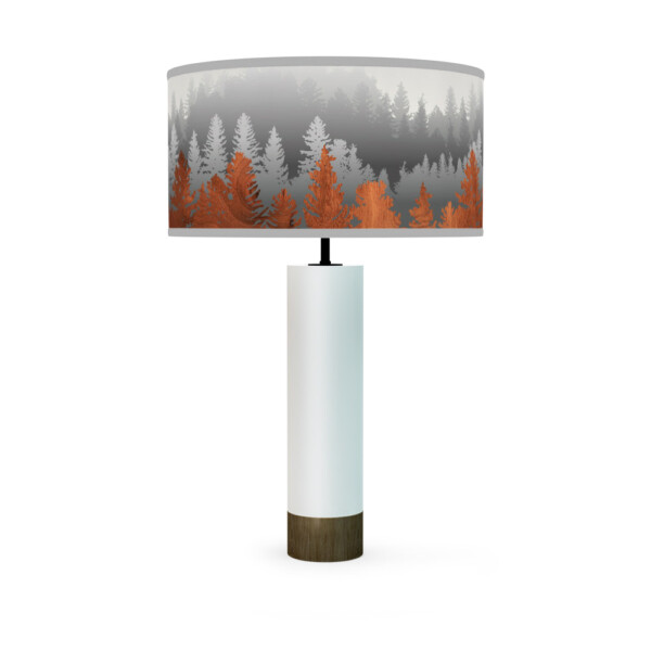treescape printed shade thad table lamp black white