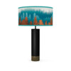 treescape printed shade thad table lamp blue black