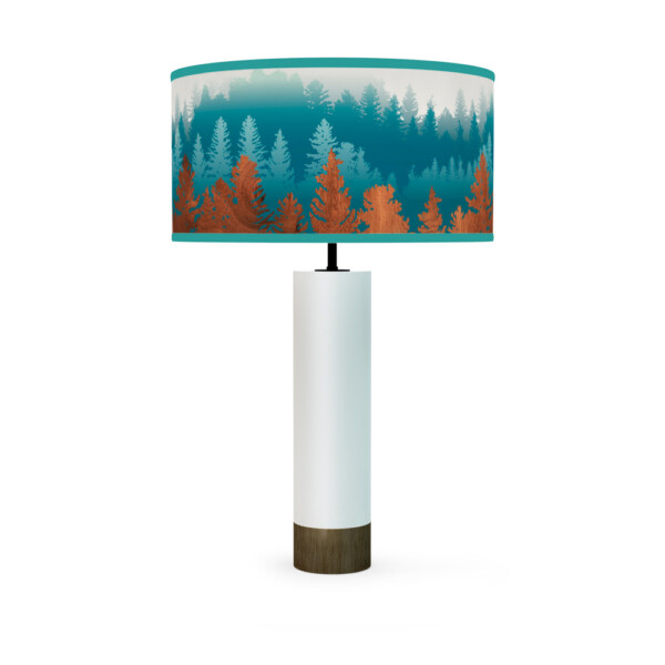 treescape printed shade thad table lamp blue white