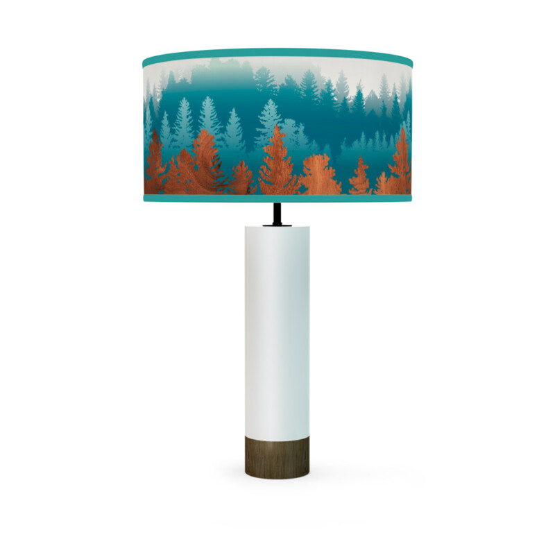 treescape printed shade thad table lamp blue white
