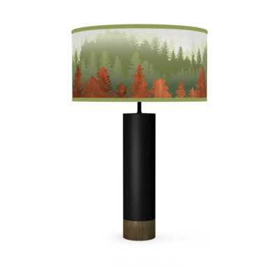 treescape printed shade thad table lamp green black
