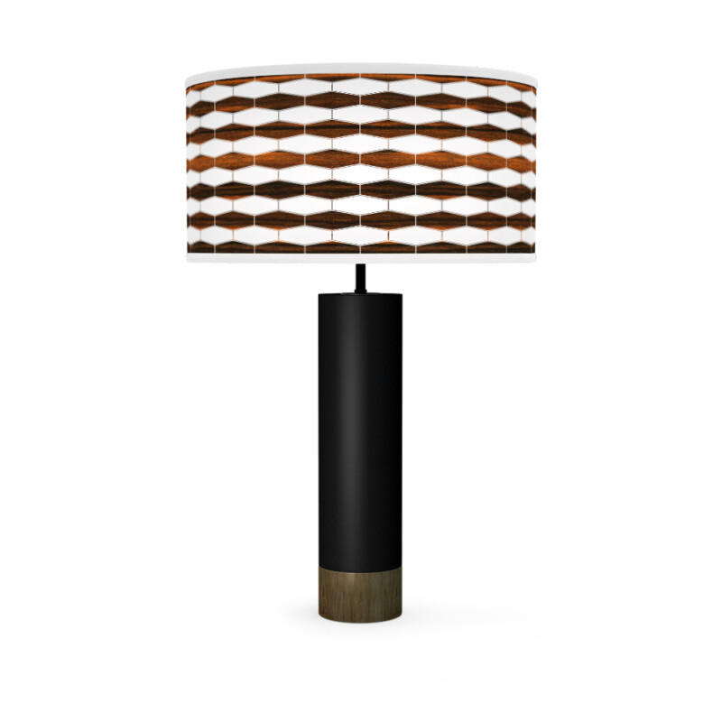 weave printed shade thad table lamp ebony black