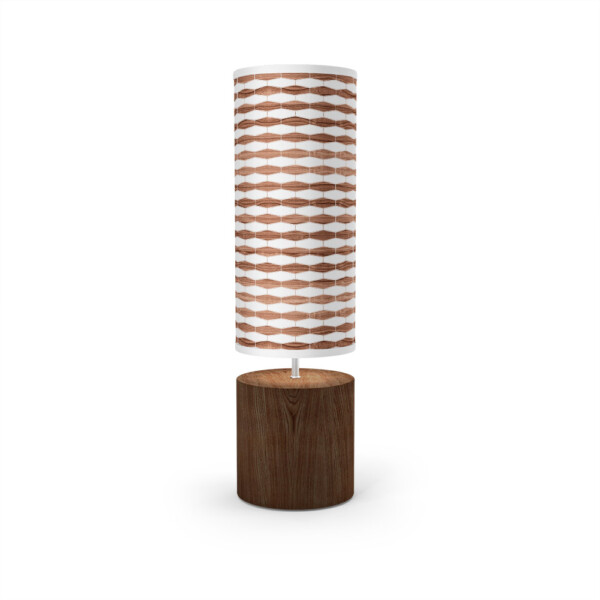 weave walnut column table lamp
