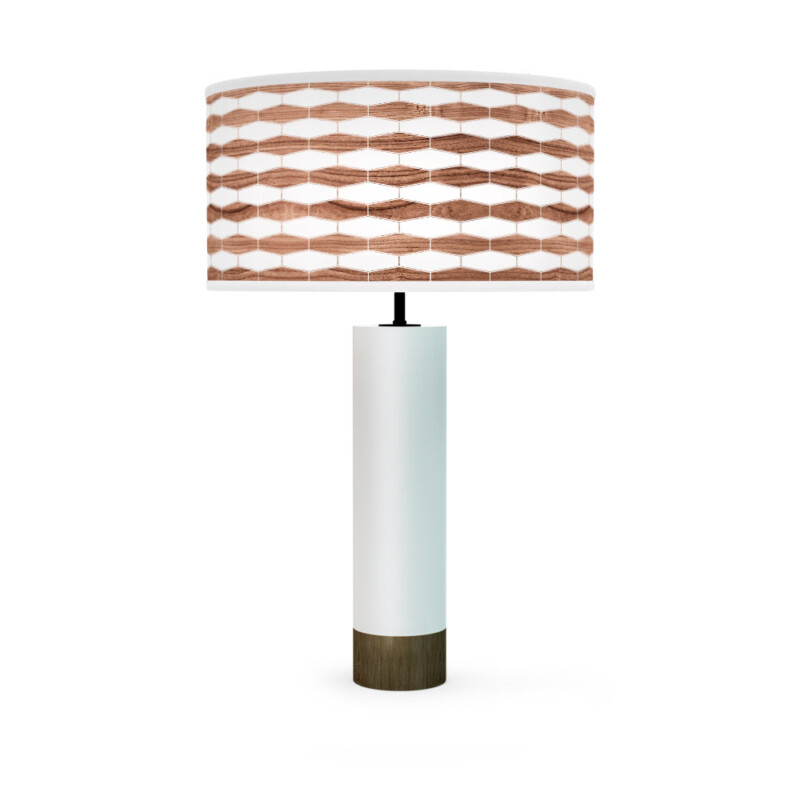 weave printed shade thad table lamp walnut white