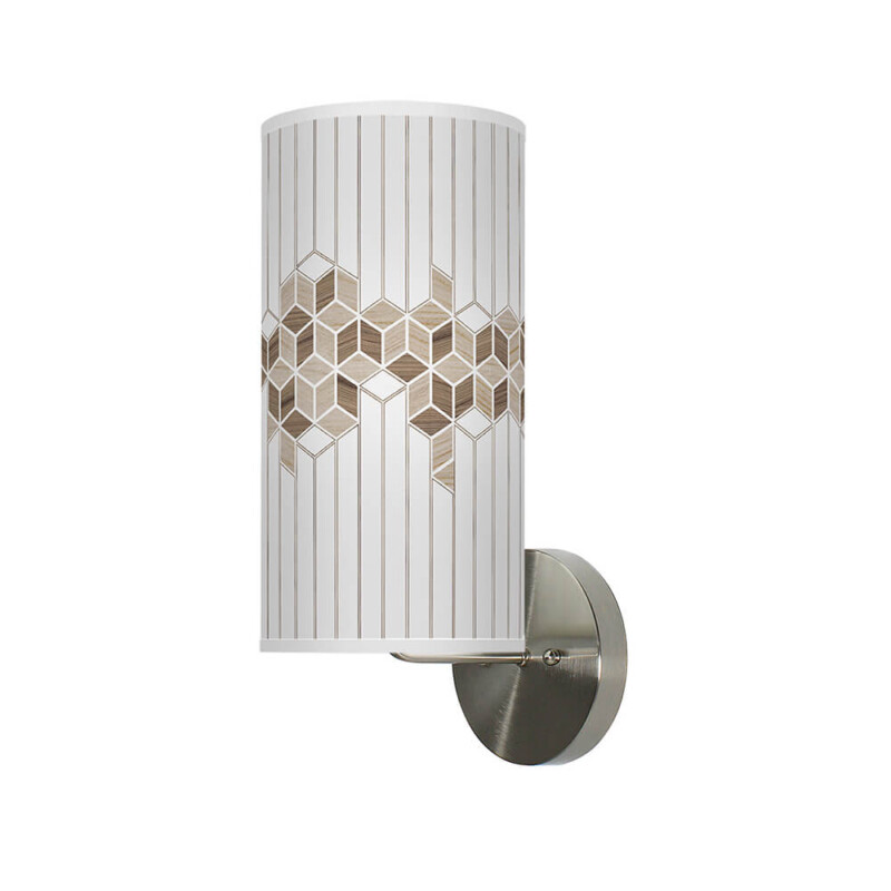 cube pattern printed shade column wall sconce