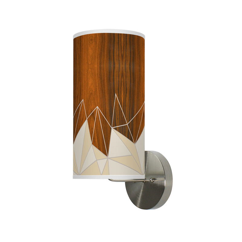 facet pattern printed shade column wall sconce