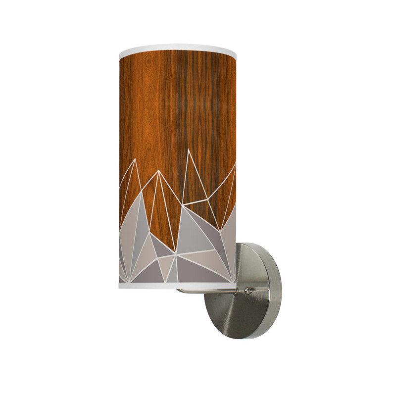 facet pattern printed shade column wall sconce