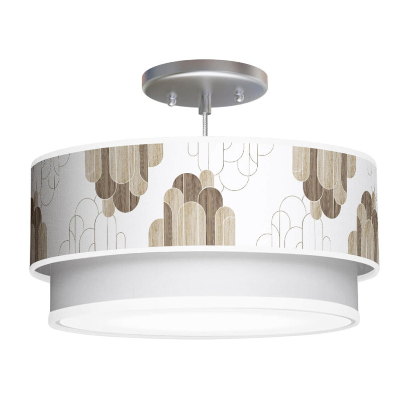 arch printed shade double tier pendant lamp