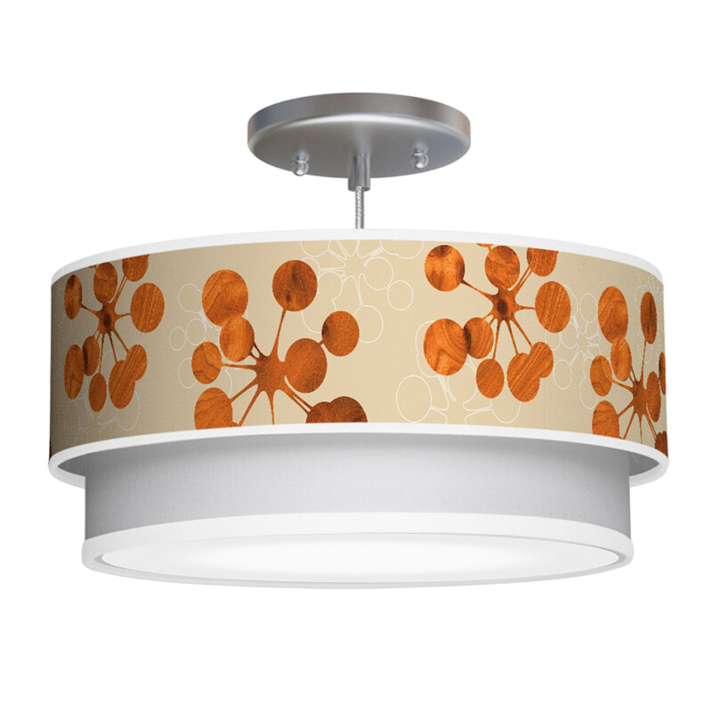 bubble printed shade double tier pendant lamp