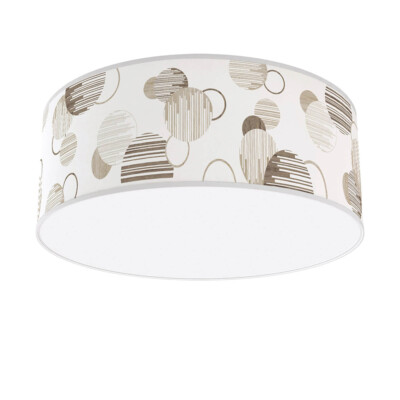 circle printed shade flushmount ceiling lamp