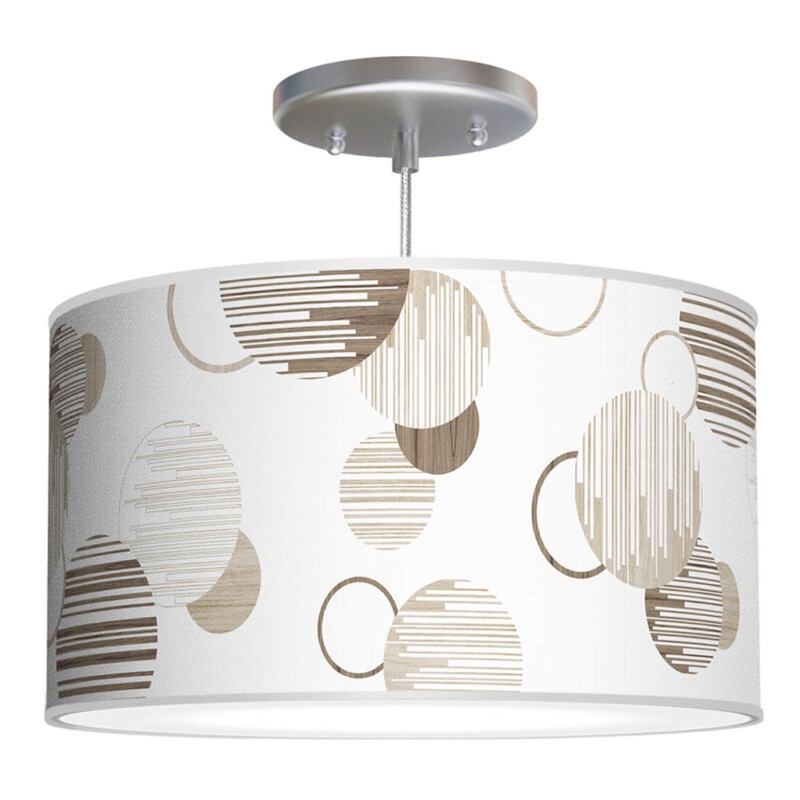 circle printed shade pendant drum lamp