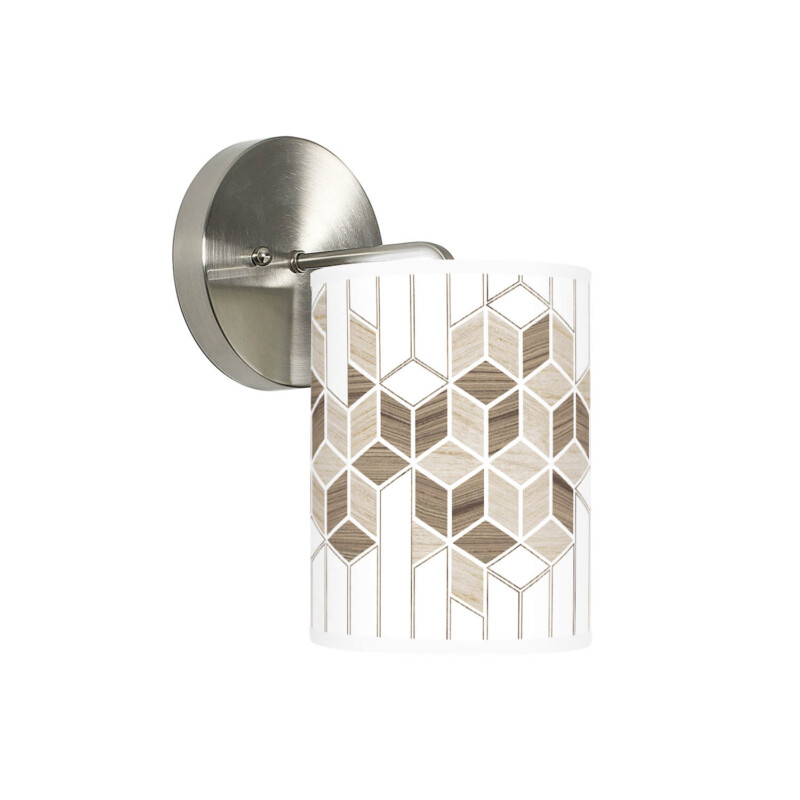cube Printed Shade Small Column Sconce