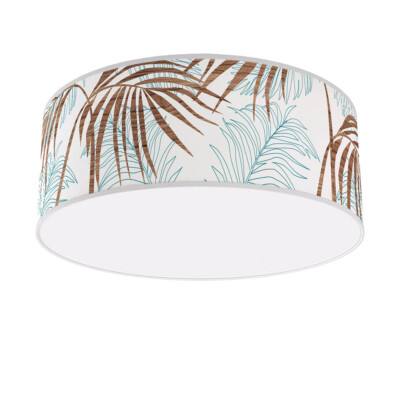 palm printed shade flushmount ceiling lamp