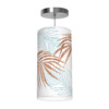 palm printed shade column pendant lamp
