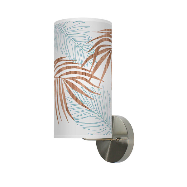 palm pattern printed shade column wall sconce