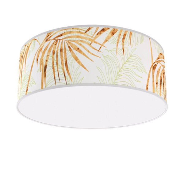 palm printed shade flushmount ceiling lamp