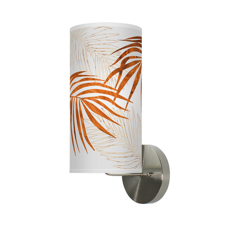 palm pattern printed shade column wall sconce