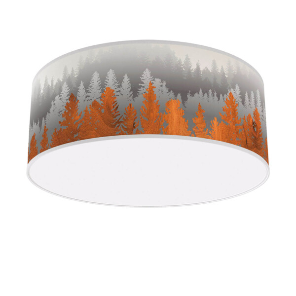 treescape printed shade flushmount ceiling lamp
