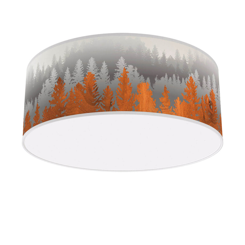 treescape printed shade flushmount ceiling lamp