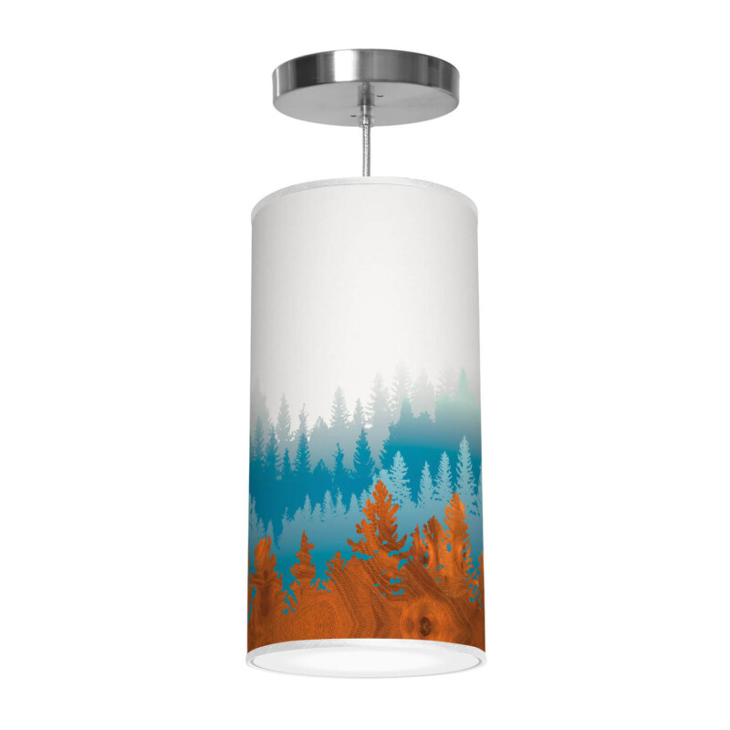 treescape printed shade column pendant lamp