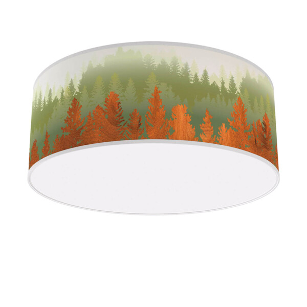 treescape printed shade flushmount ceiling lamp