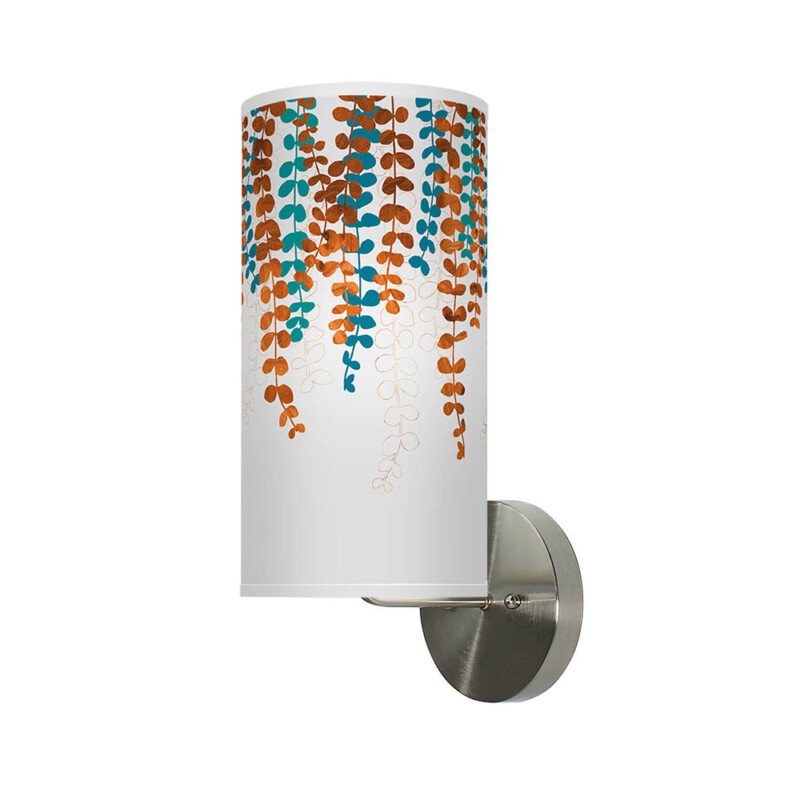 vine pattern printed shade column wall sconce