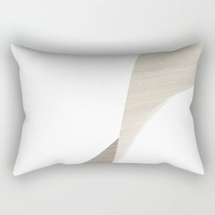 wave in wood rectangular pillow