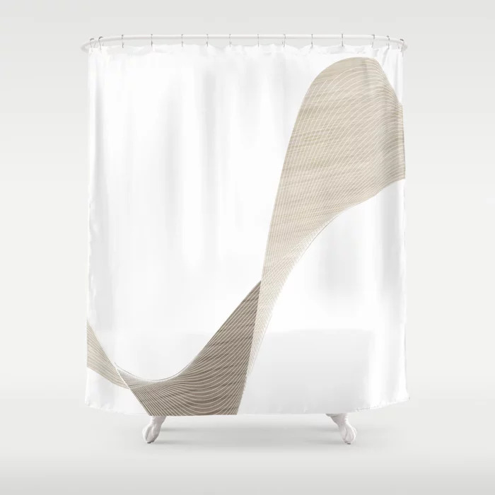 wave pattern modern shower curtain