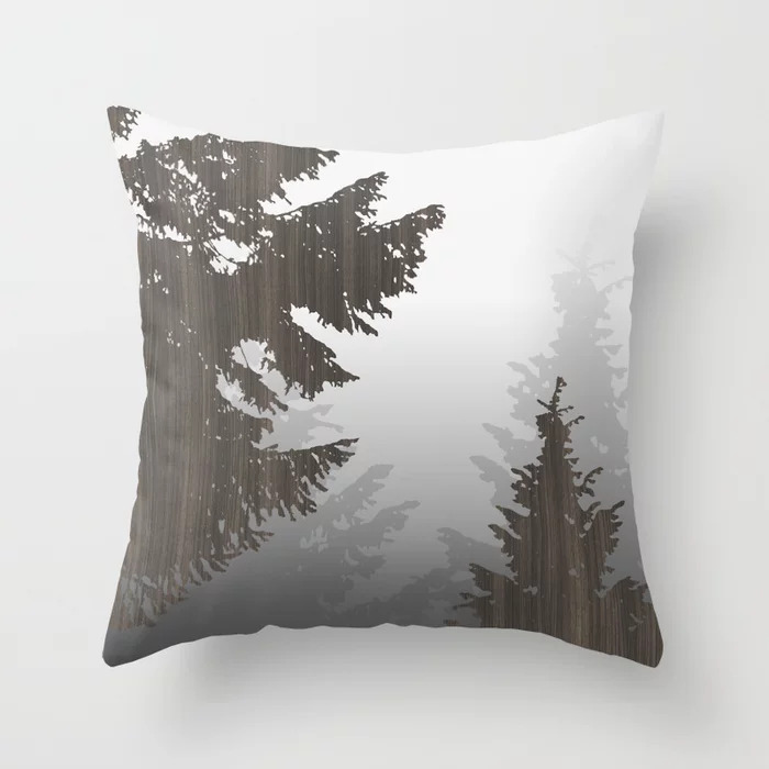 norway in wood throw pillow