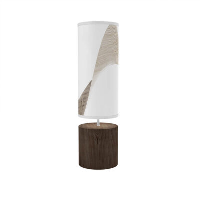 wave printed shade column table lamp
